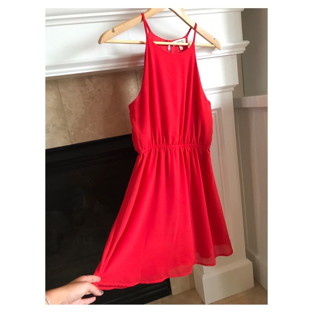 Flowy Coral Mini Dress